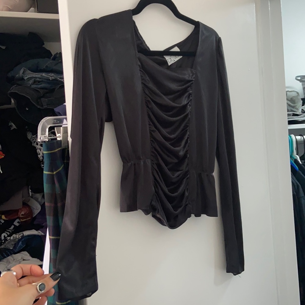 Vampiric satin crop top